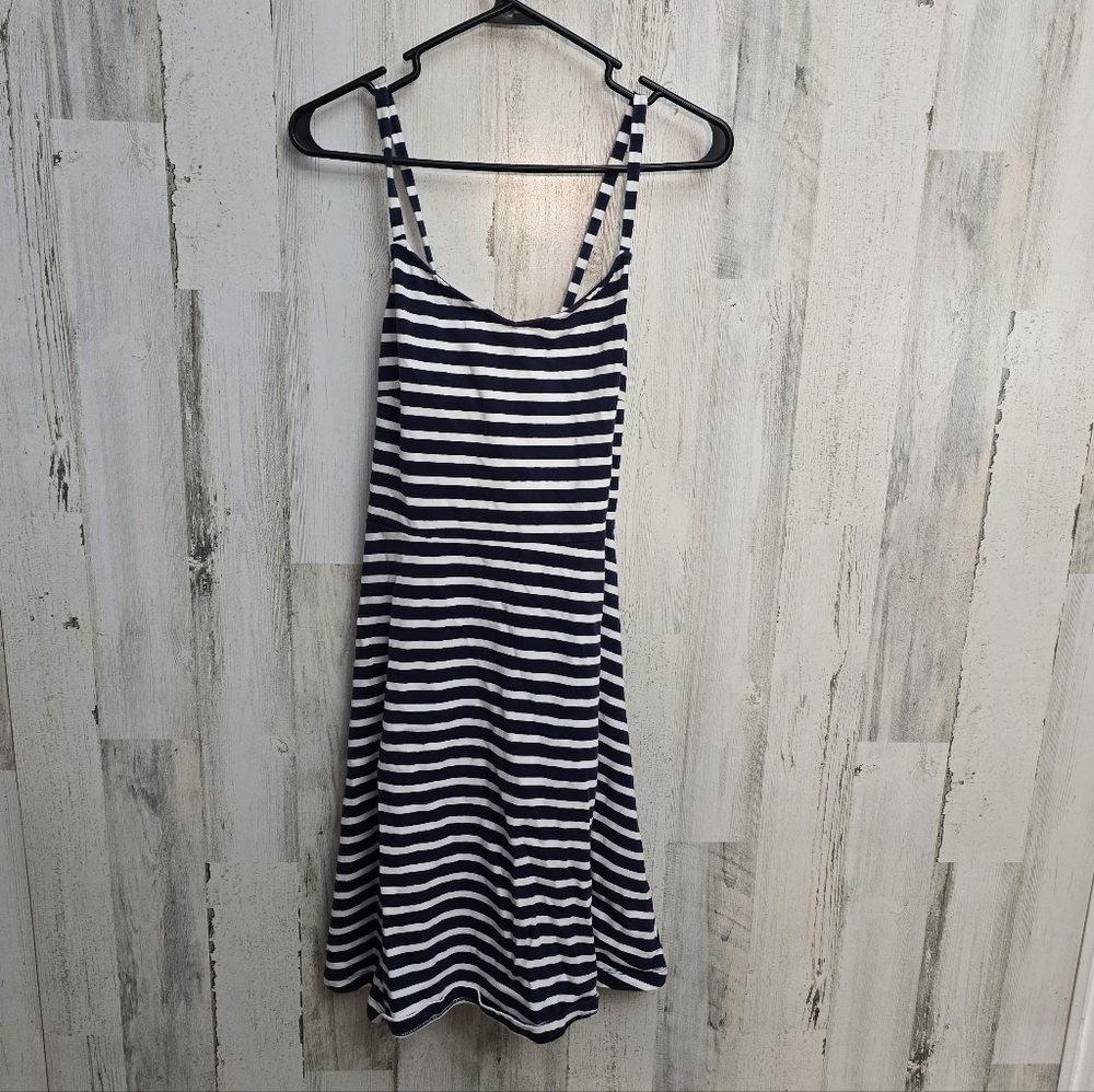 Old Navy Striped Navy Blue and White Women's Dress Size Large